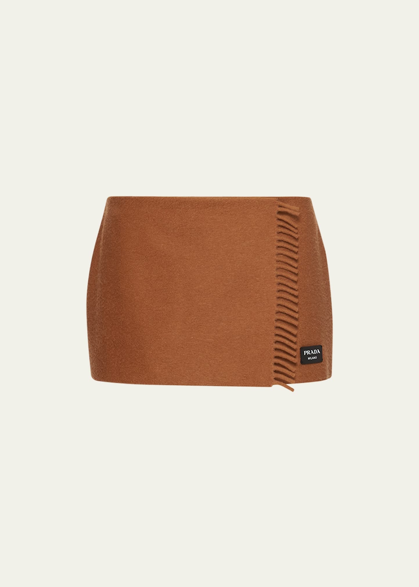 Fringe Cashmere Scarf Mini Skirt - 1