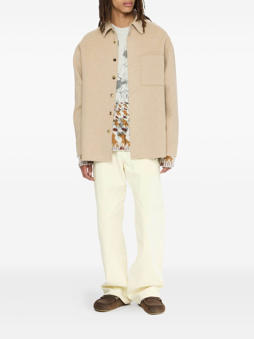 patch-pocket shirt jacket - 2