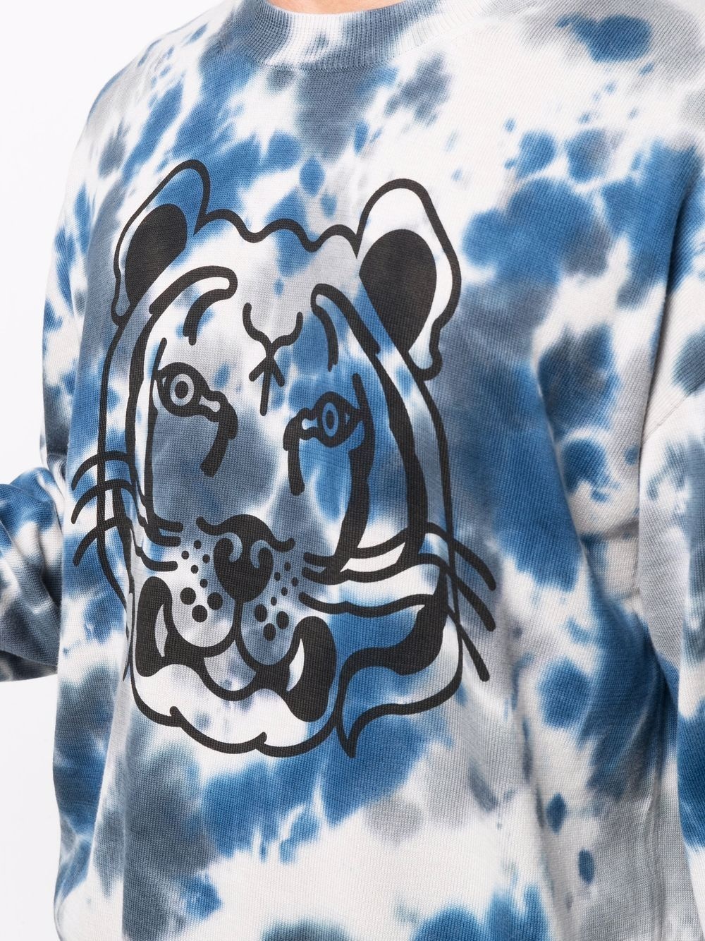 Tiger Head-print crew neck sweatshirt - 5