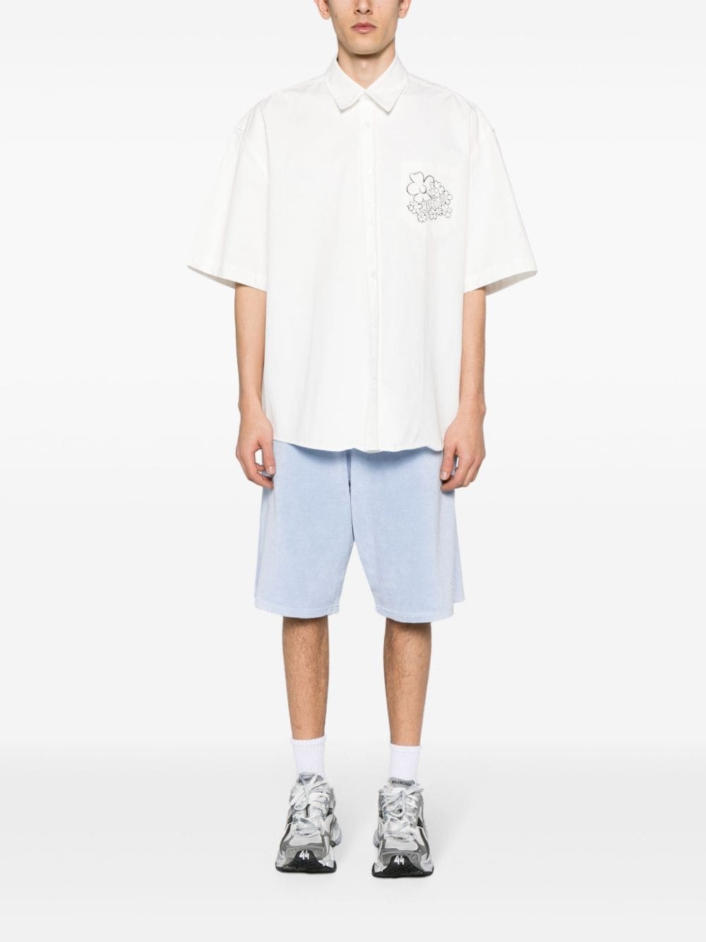 logo-print cotton shirt - 2