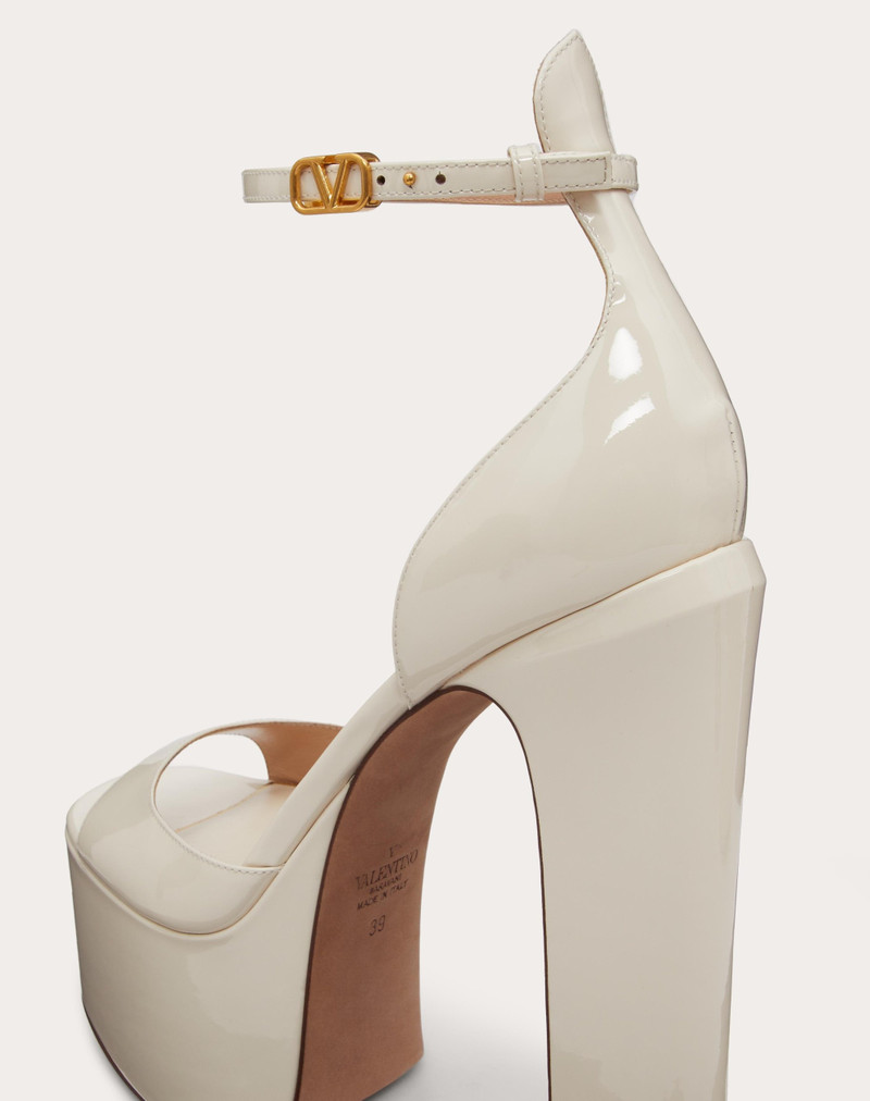 VALENTINO GARAVANI TAN-GO PLATFORM PATENT LEATHER SANDAL 155MM 5