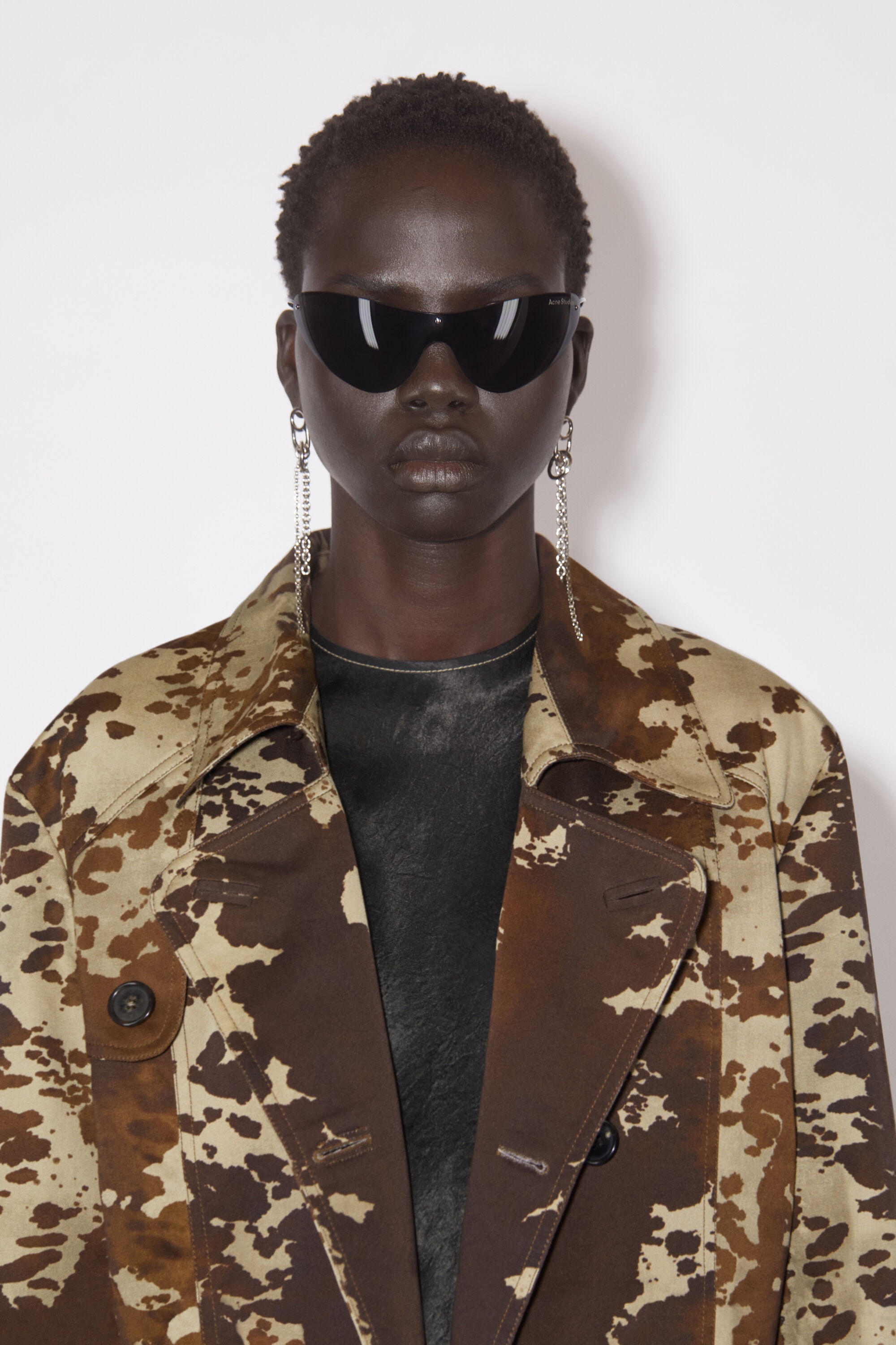 Acne Studios Cow print trench coat - Dark brown | REVERSIBLE