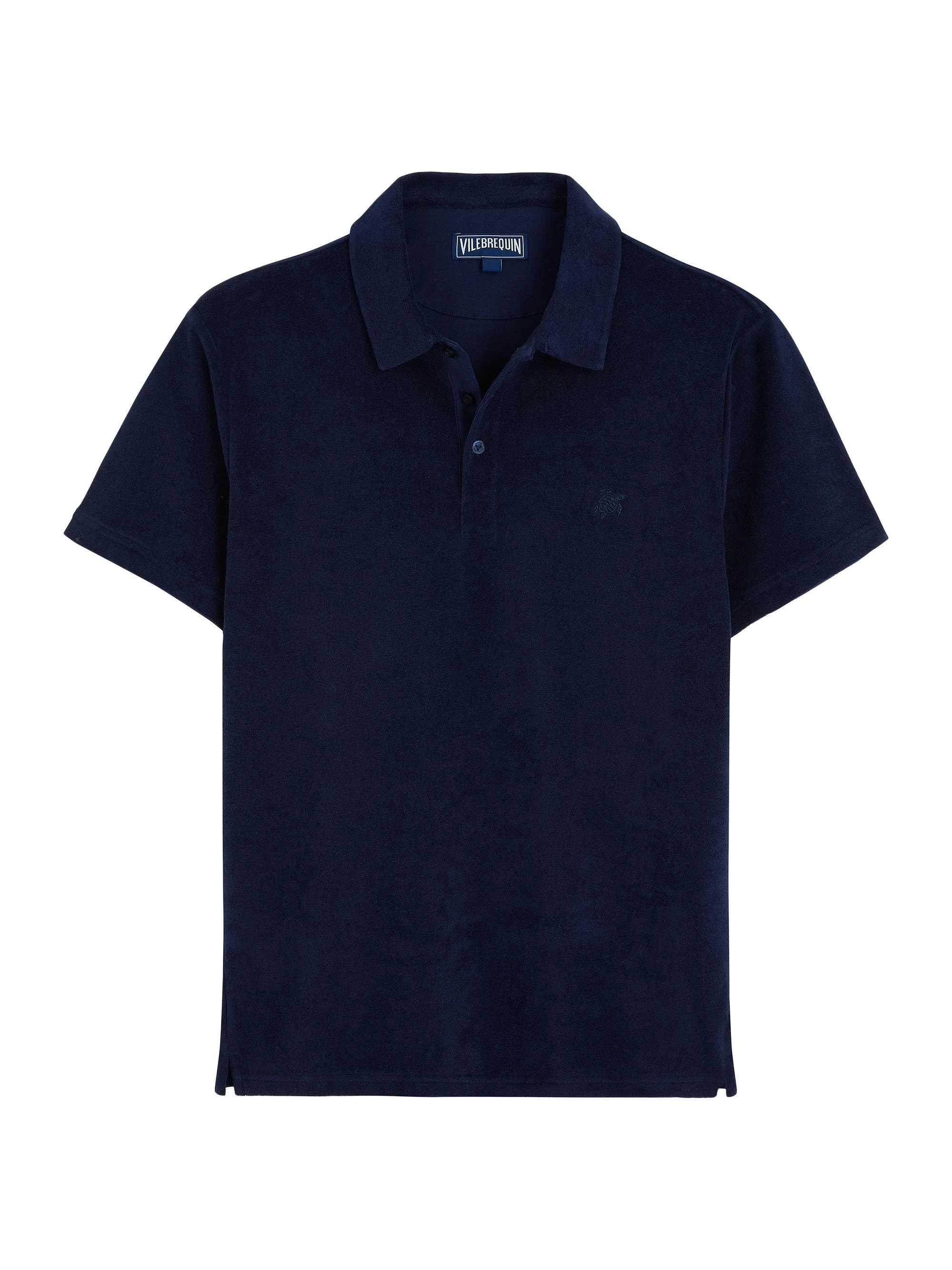 Men's Organic Cotton Terry Polo Shirt - Bleu Marine - 1