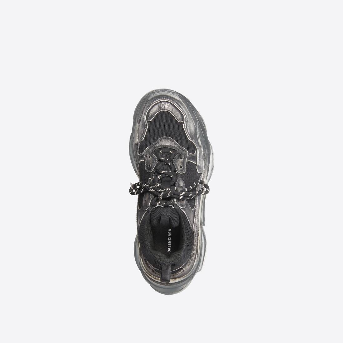 Men's Triple S Faded Sneaker in Black - 5