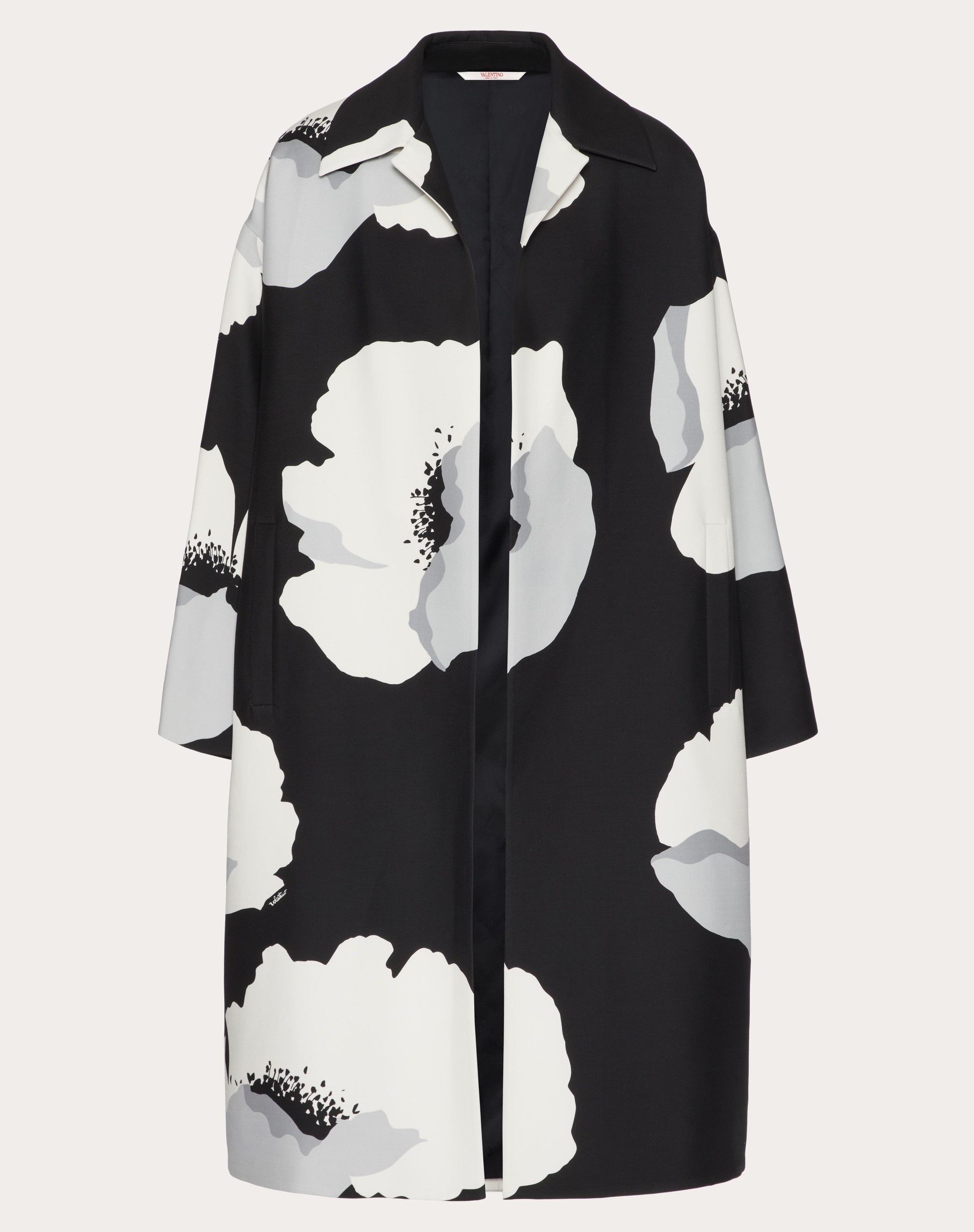 CREPE COUTURE CABAN WITH VALENTINO FLOWER PORTRAIT PRINT - 1