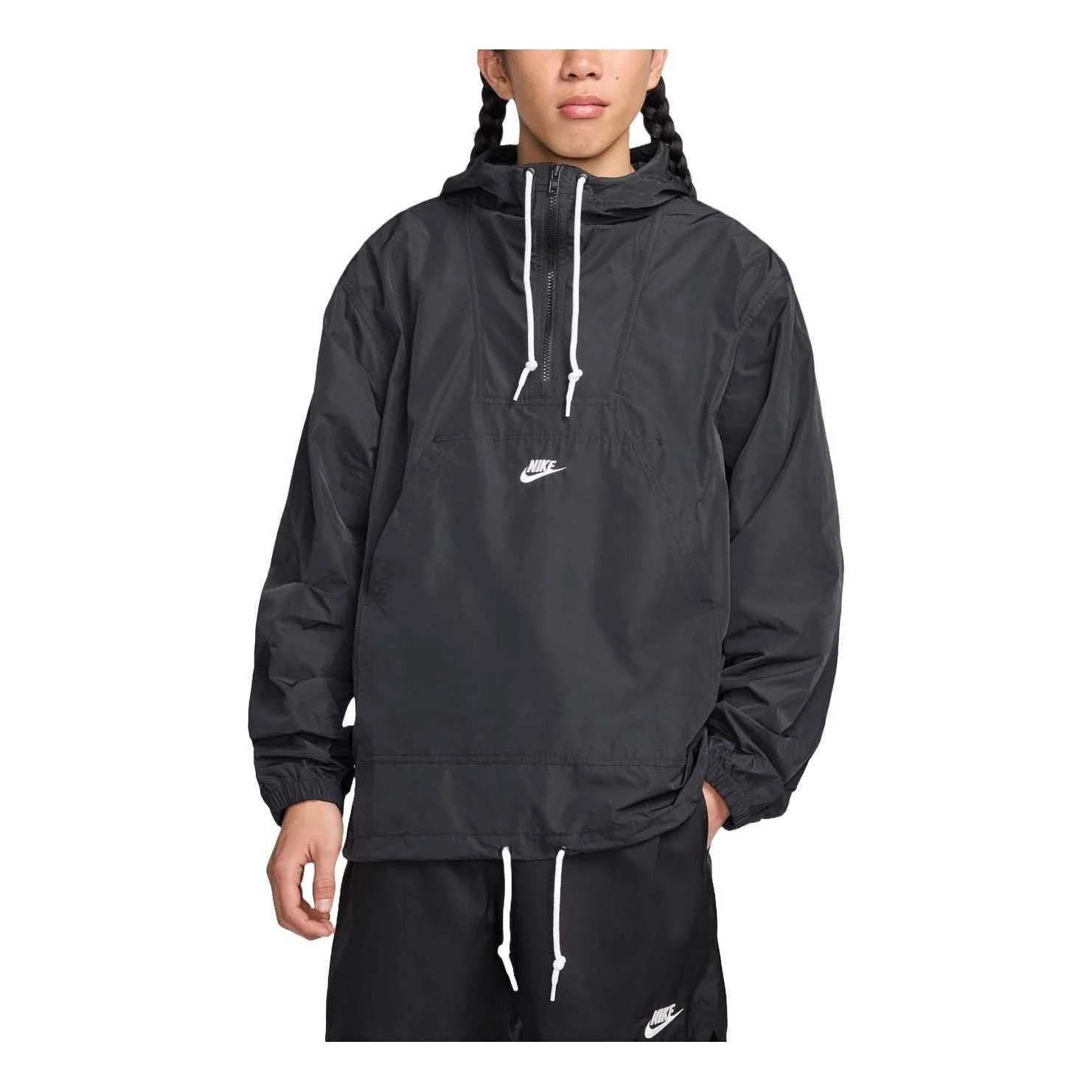 Nike Club Marina Anorak Asia Sizing 'Black White' FN3893-010 - 1