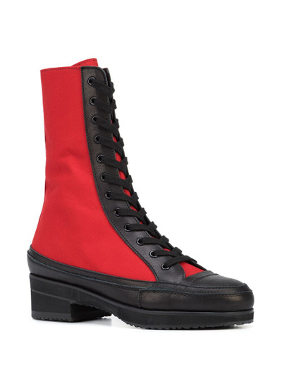 Yohji Yamamoto two-tone lace-up boots outlook