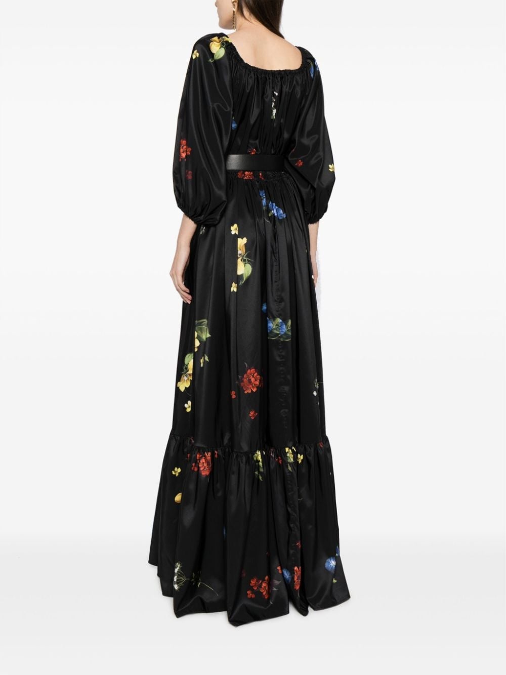 floral-print satin maxi dress - 4
