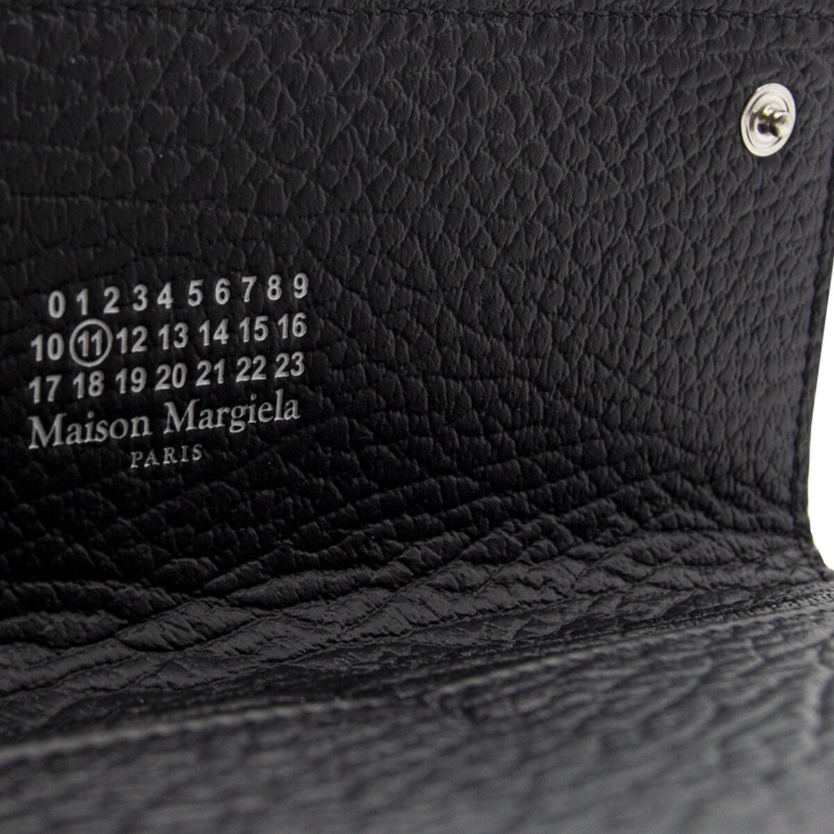 Maison Margiela Fold Over Snap Wallet in Black | hervia