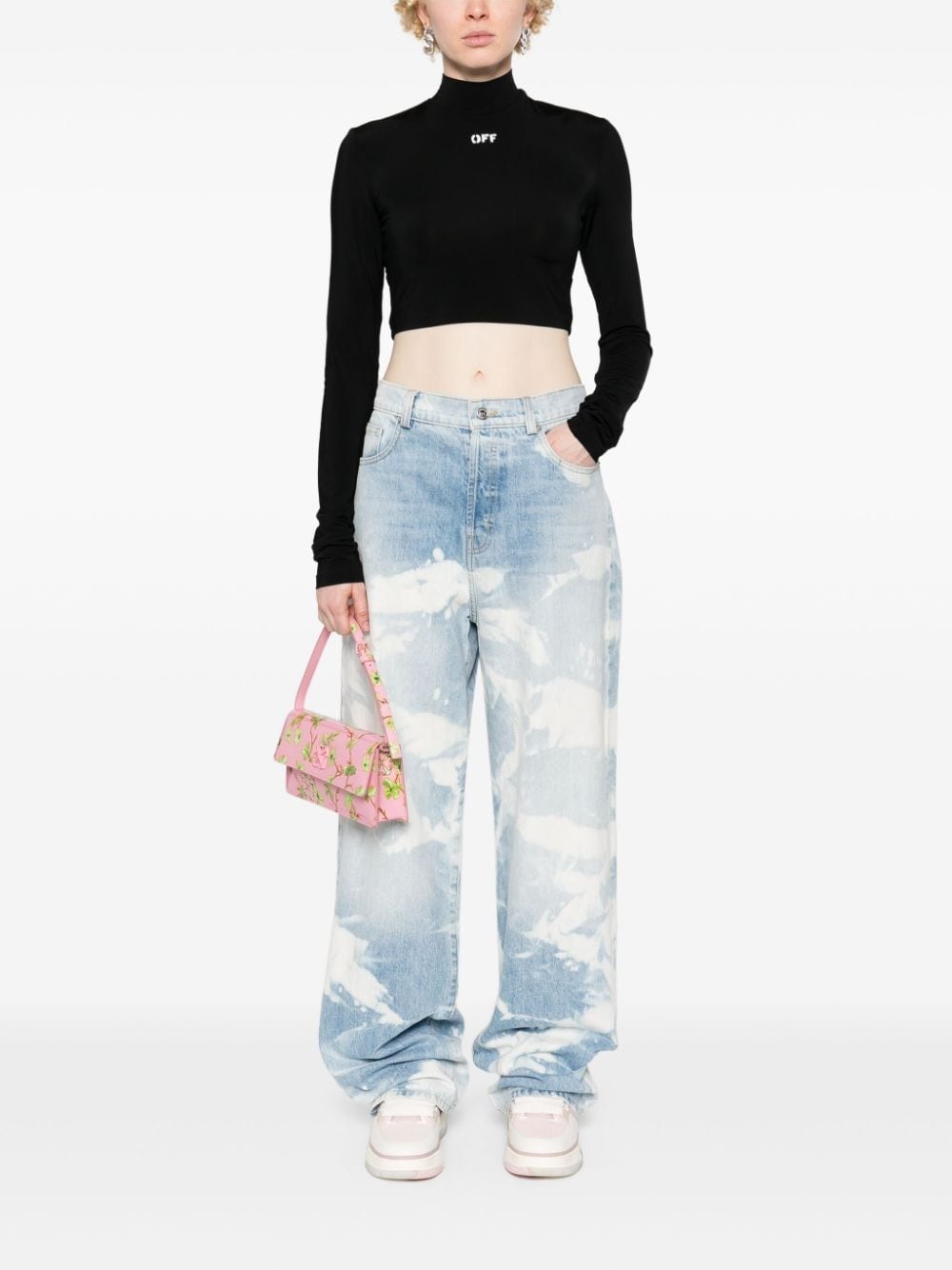 logo-print cropped T-shirt - 2