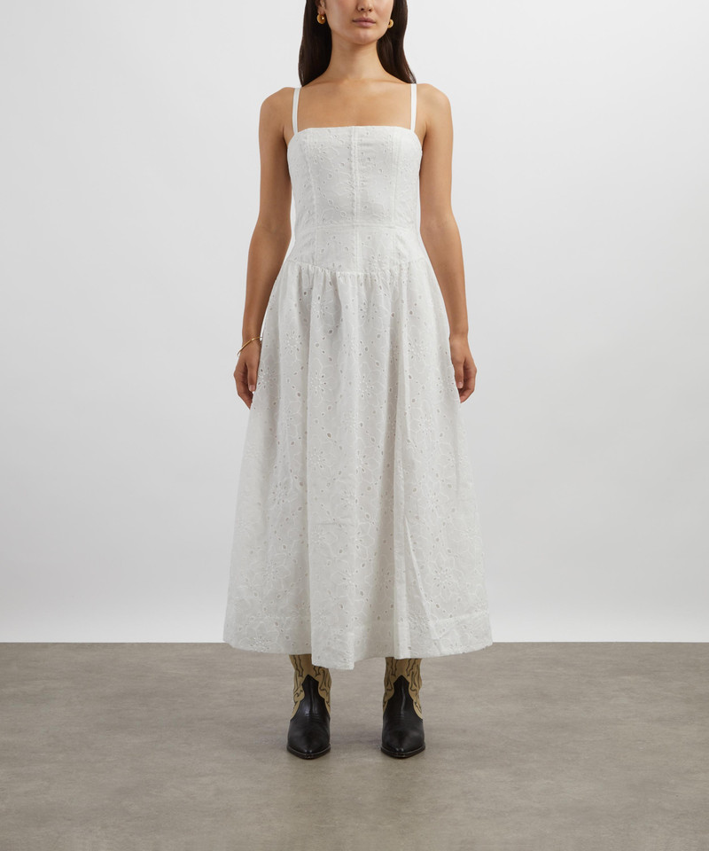 Reformation Katarin White Broderie Anglaise Dress outlook