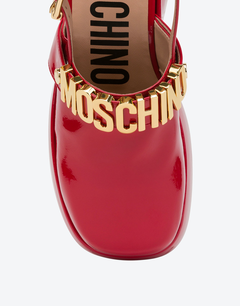 MAXI LETTERING WEDGE MULES 4