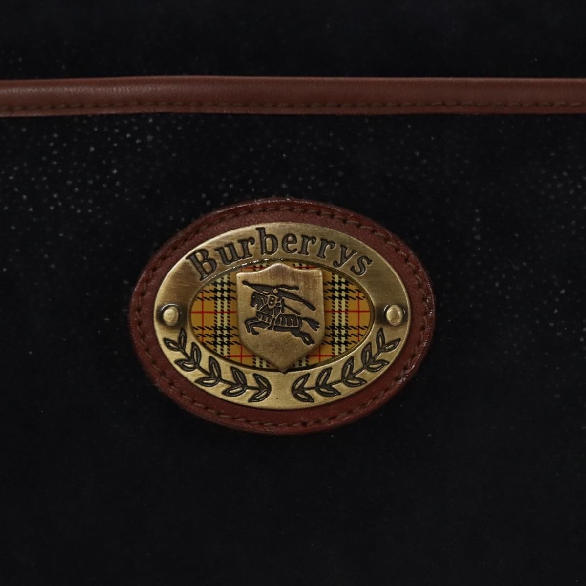 Burberry Shoulder Bag Suede Navy - 14