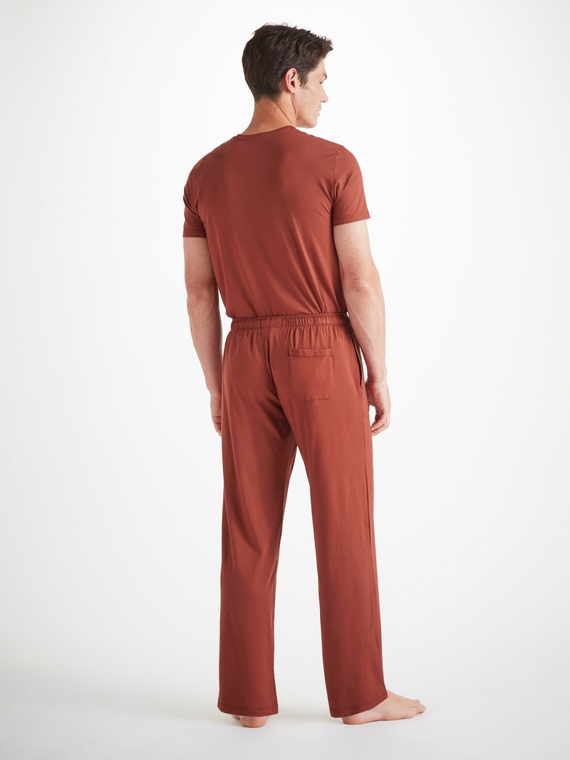 Men's Lounge Pants Basel Micro Modal Stretch Rust Red - 4