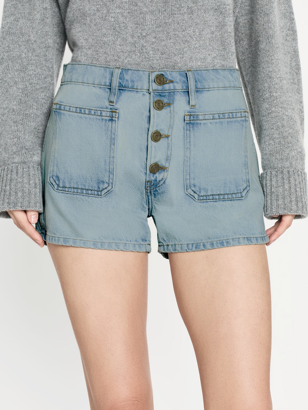 Le Bardot Exposed Button Short in Trevi - 6