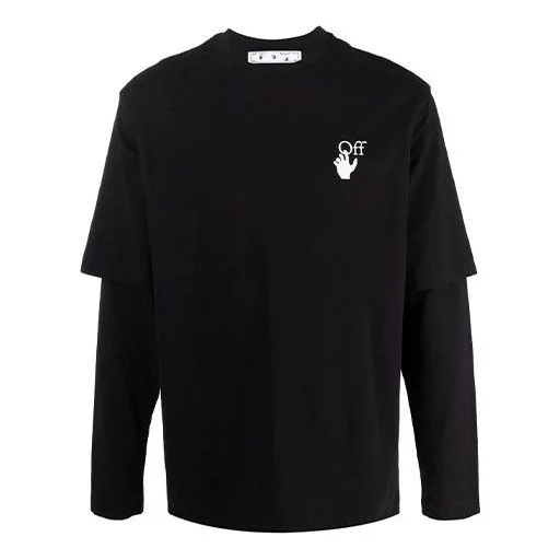 Men's Off-White Gradient Arrow Long Sleeves Loose Fit Black T-Shirt OMAB066F21JER0041084 - 1