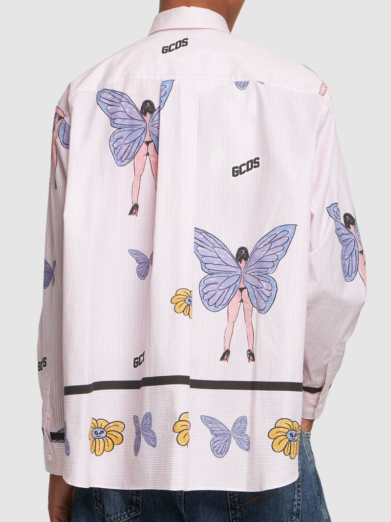 Butterfly logo cotton poplin shirt - 3