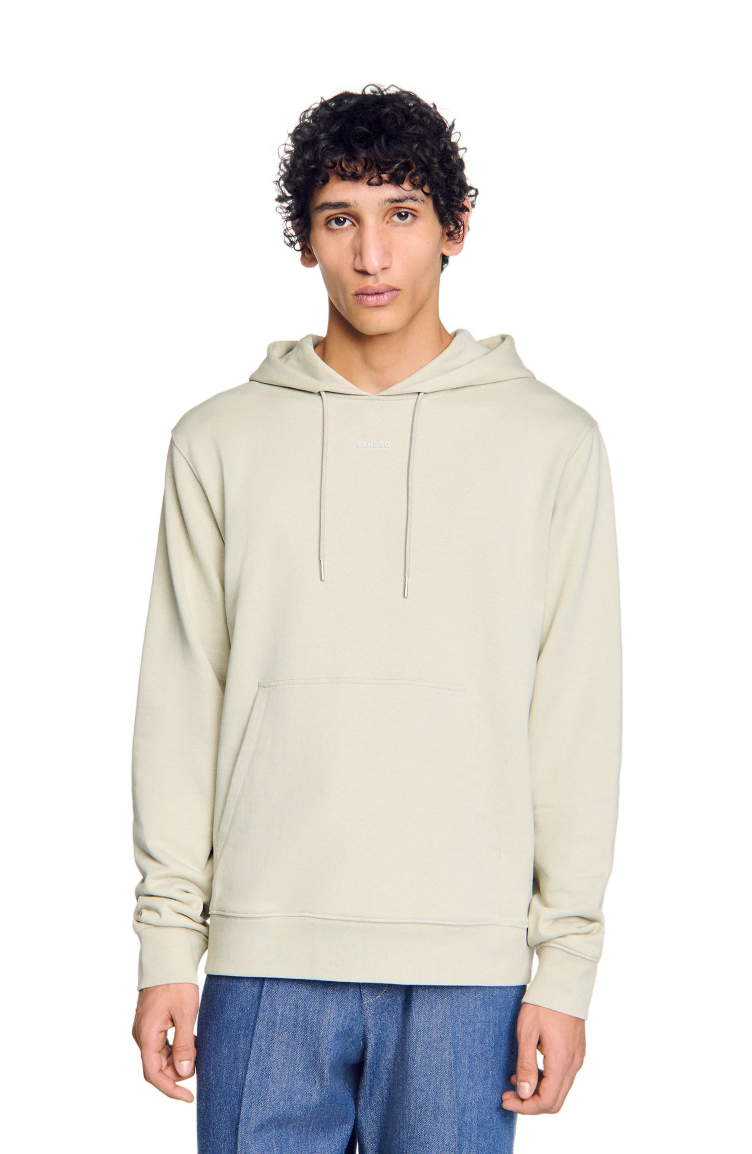 SANDRO Logo hoodie in Light Khaki at Nordstrom - 3