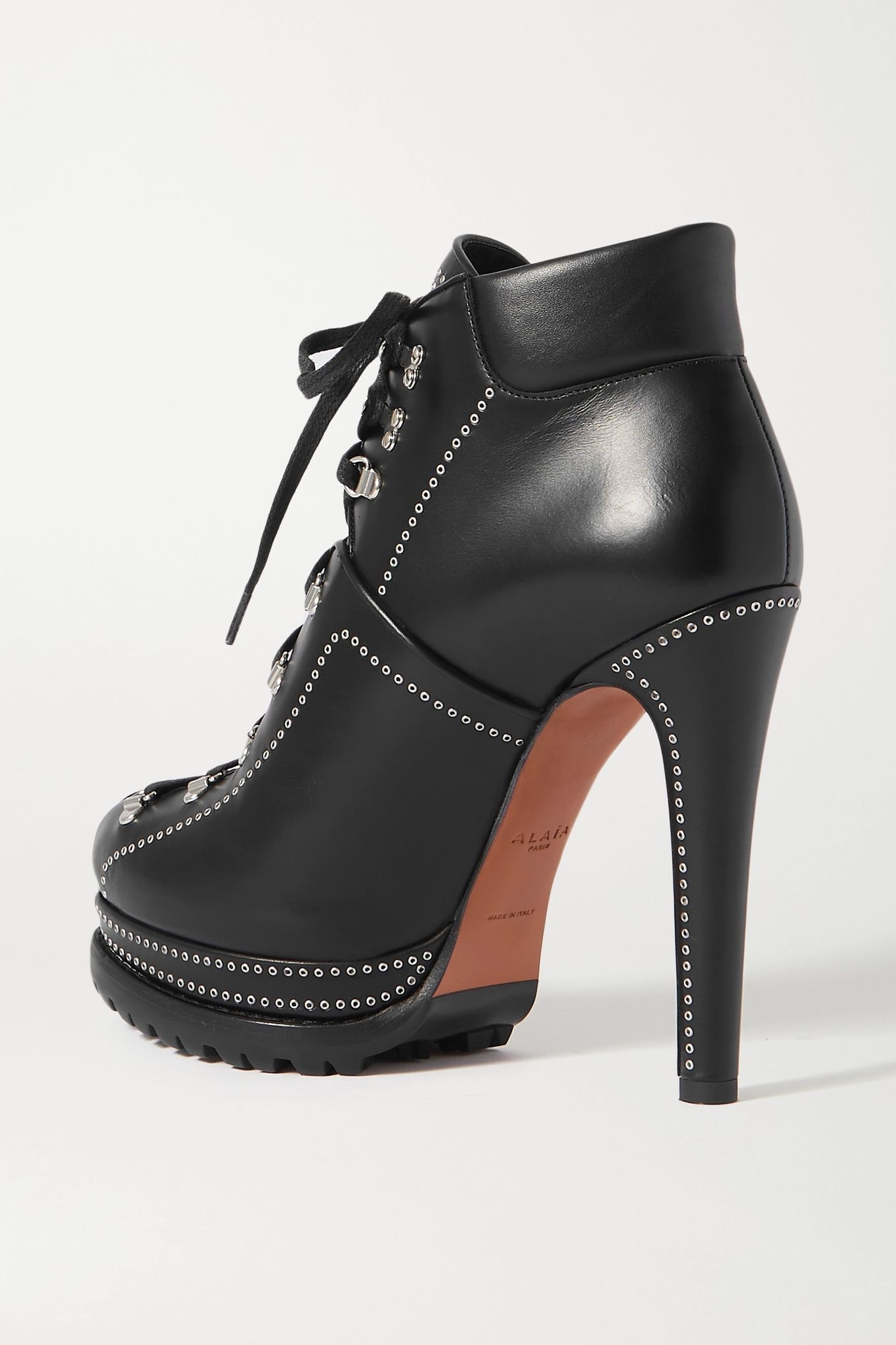 135 eyelet-embellished leather ankle boots - 3