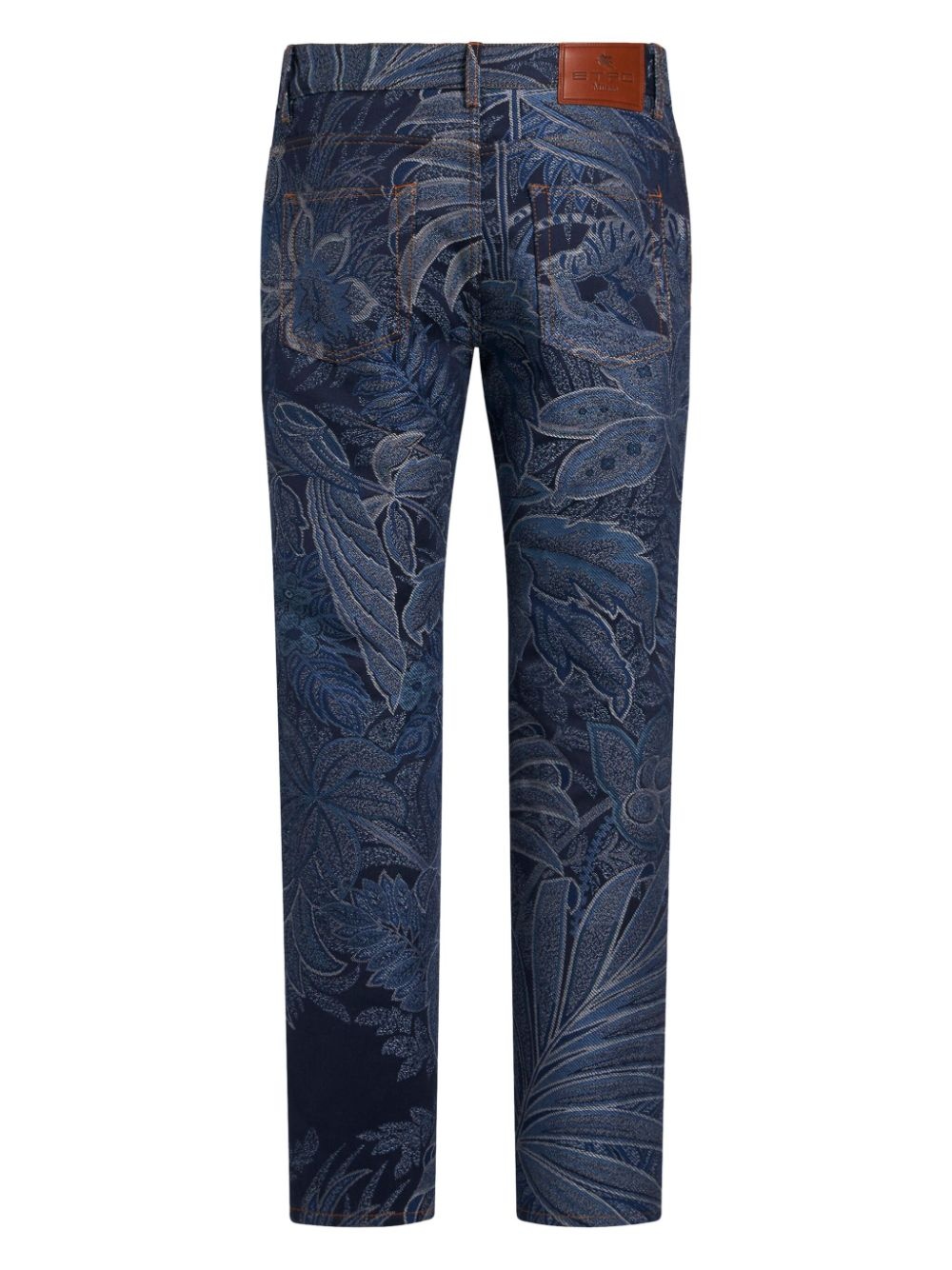 botanical-jacquard straight-leg jeans - 5