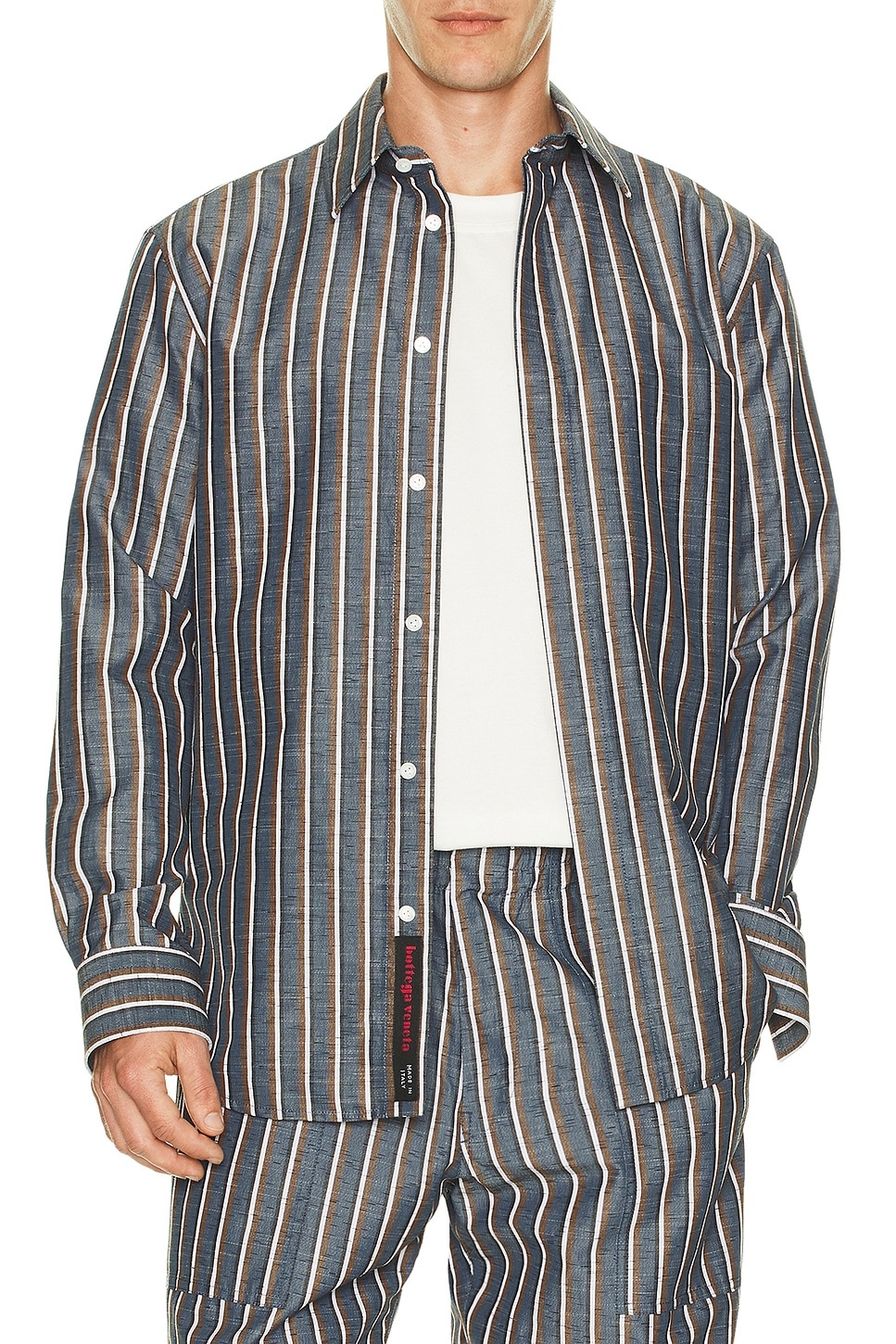 Bold Botton Linen Stripe Shirt - 4