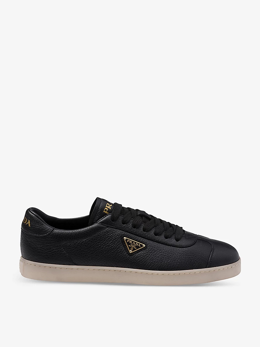 Lane brand-plaque leather low-top trainers - 1