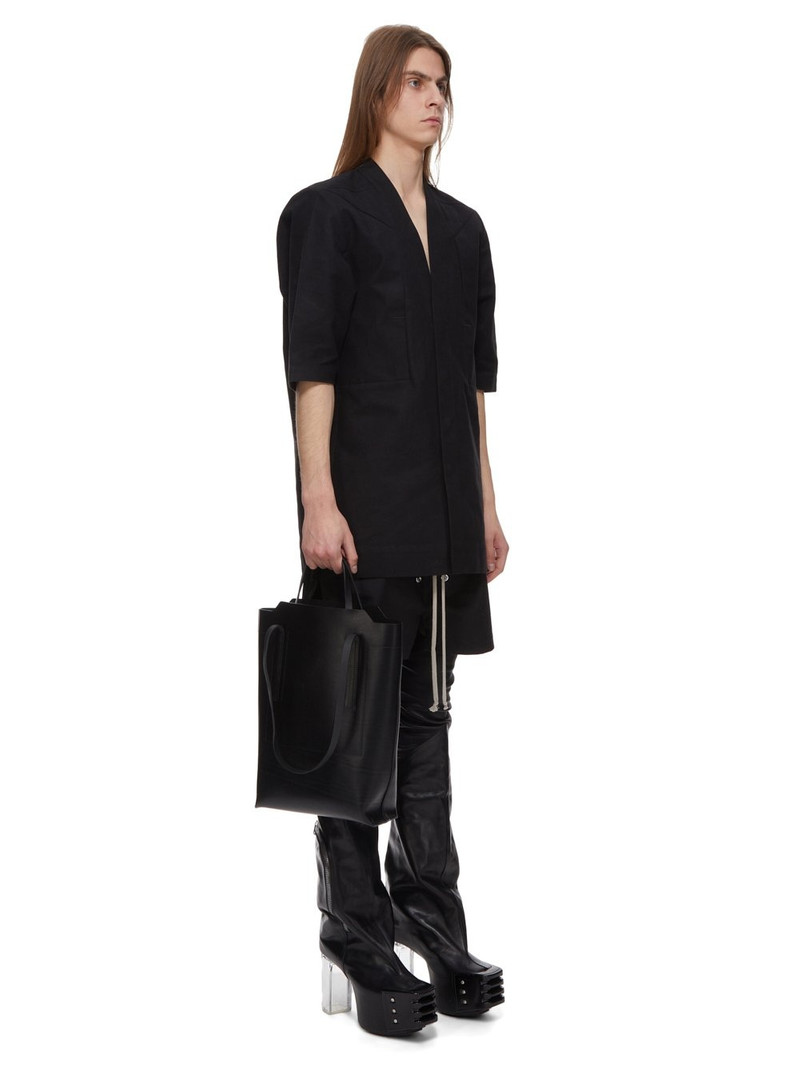 medium logo-debossed leather tote bag 8