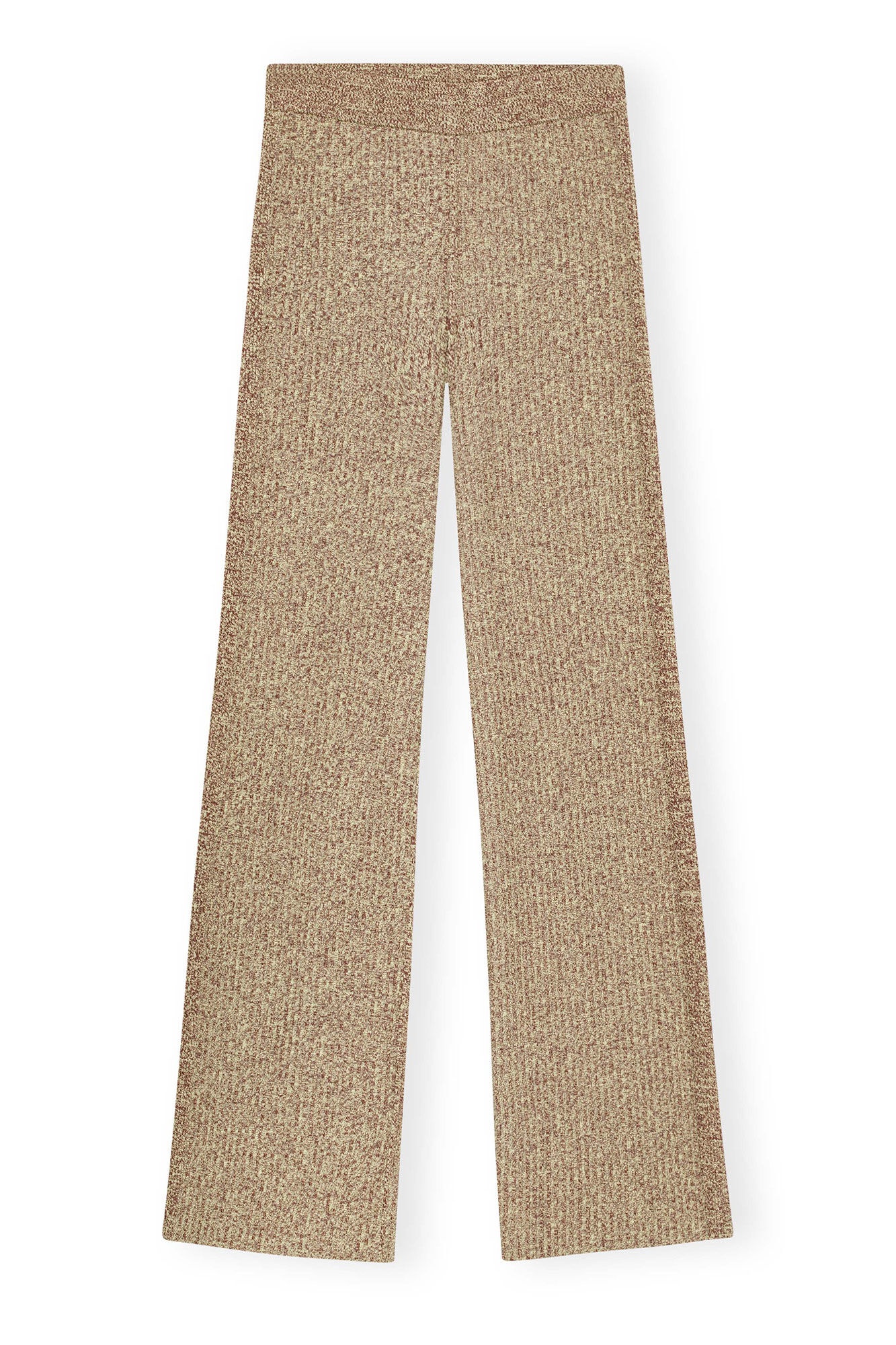 GANNI X PALOMA ELSESSER MELANGE RIB STRAIGHT TROUSERS - 8