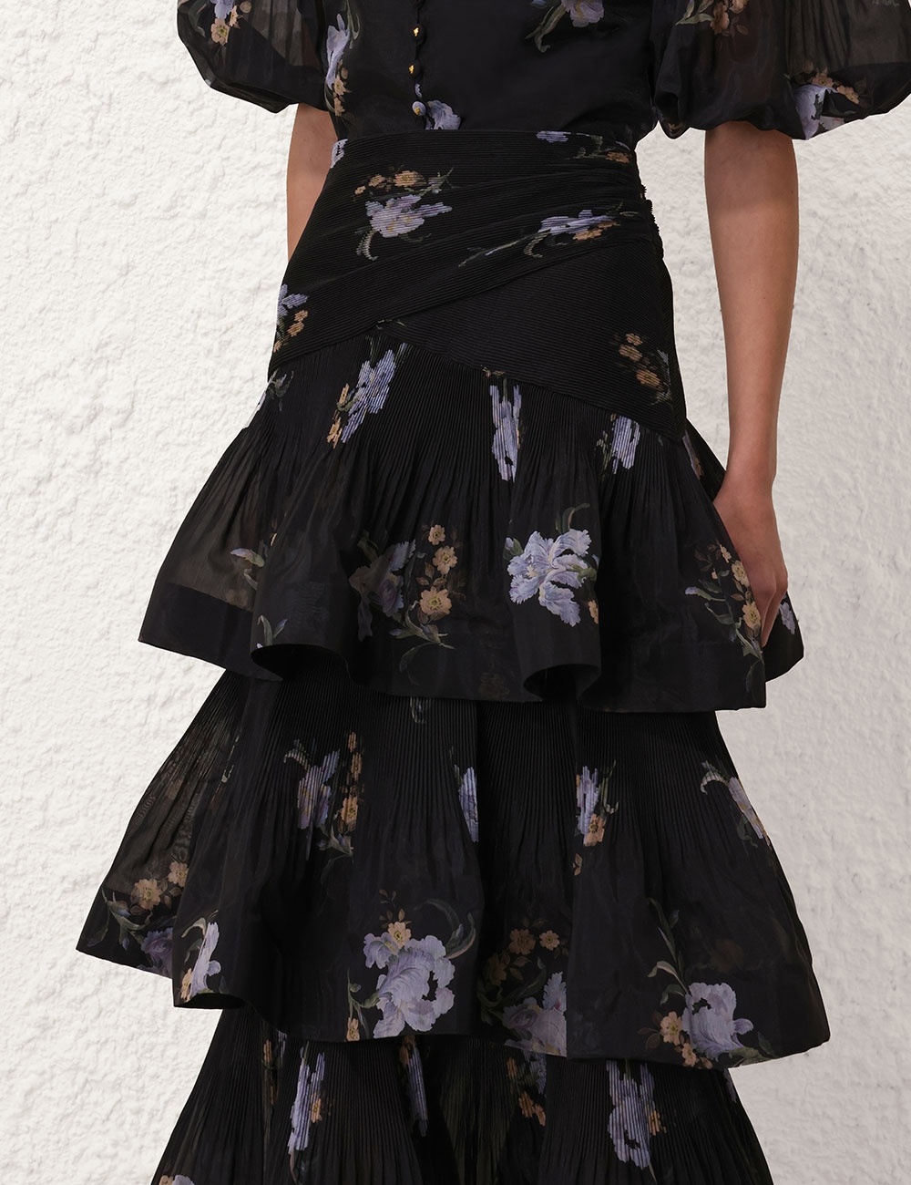 PLEATED TIERED SKIRT - 5