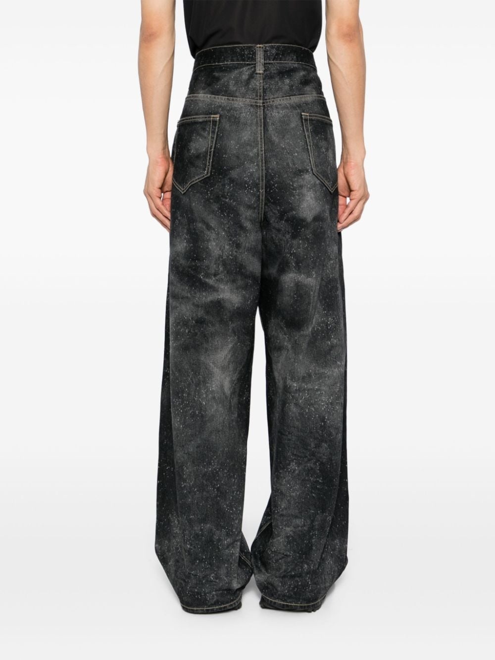 galaxy-print wide-leg jeans - 4