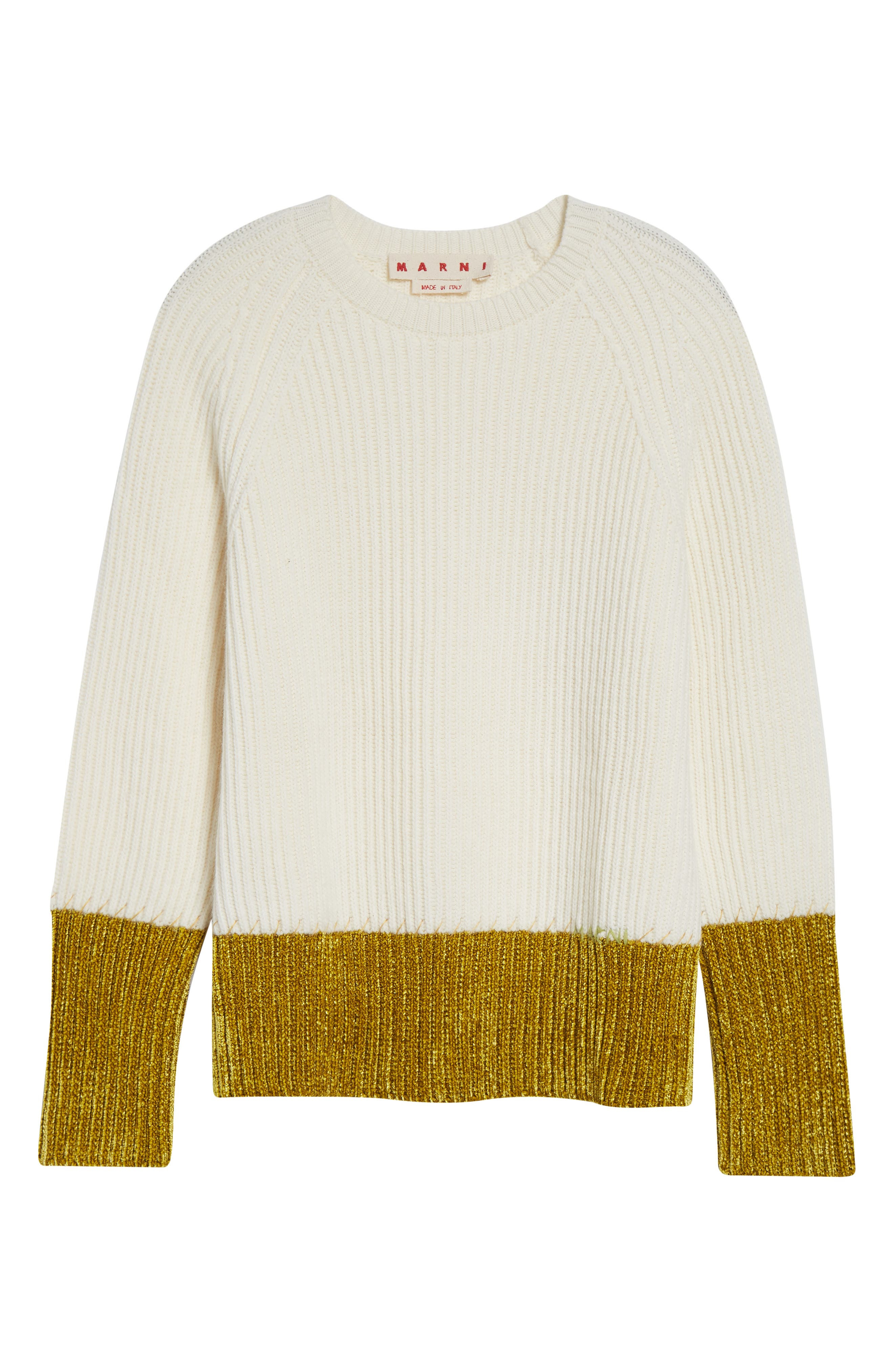 Marni Bicolor Crewneck Sweater in Biw10 Pearl at Nordstrom - 1