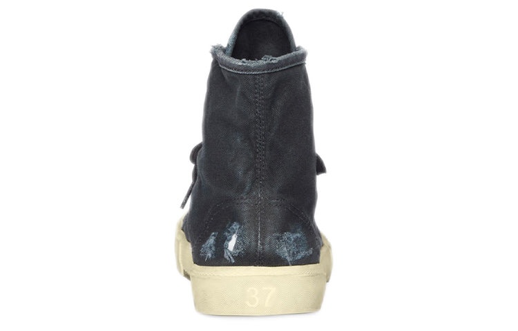 (WMNS) Balenciaga Paris High Top Sneakers 'Black Destroyed Denim and White Rubber' 688756W3RC11090 - 4