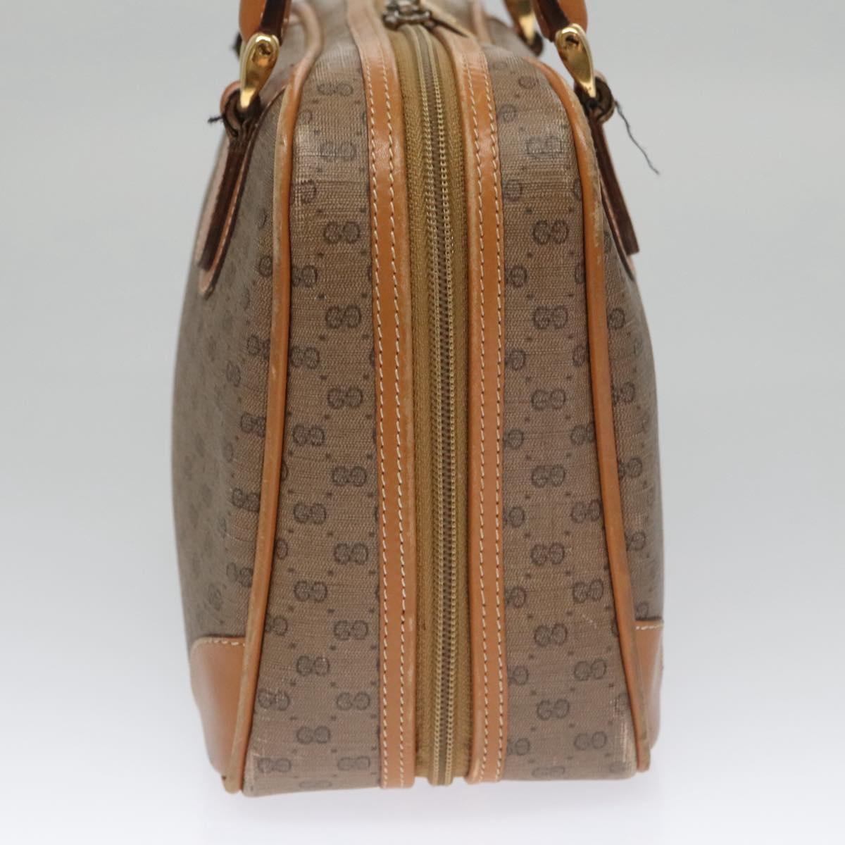 GUCCI Micro GG Supreme Hand Bag Pvc Leather Beige Gold - 4