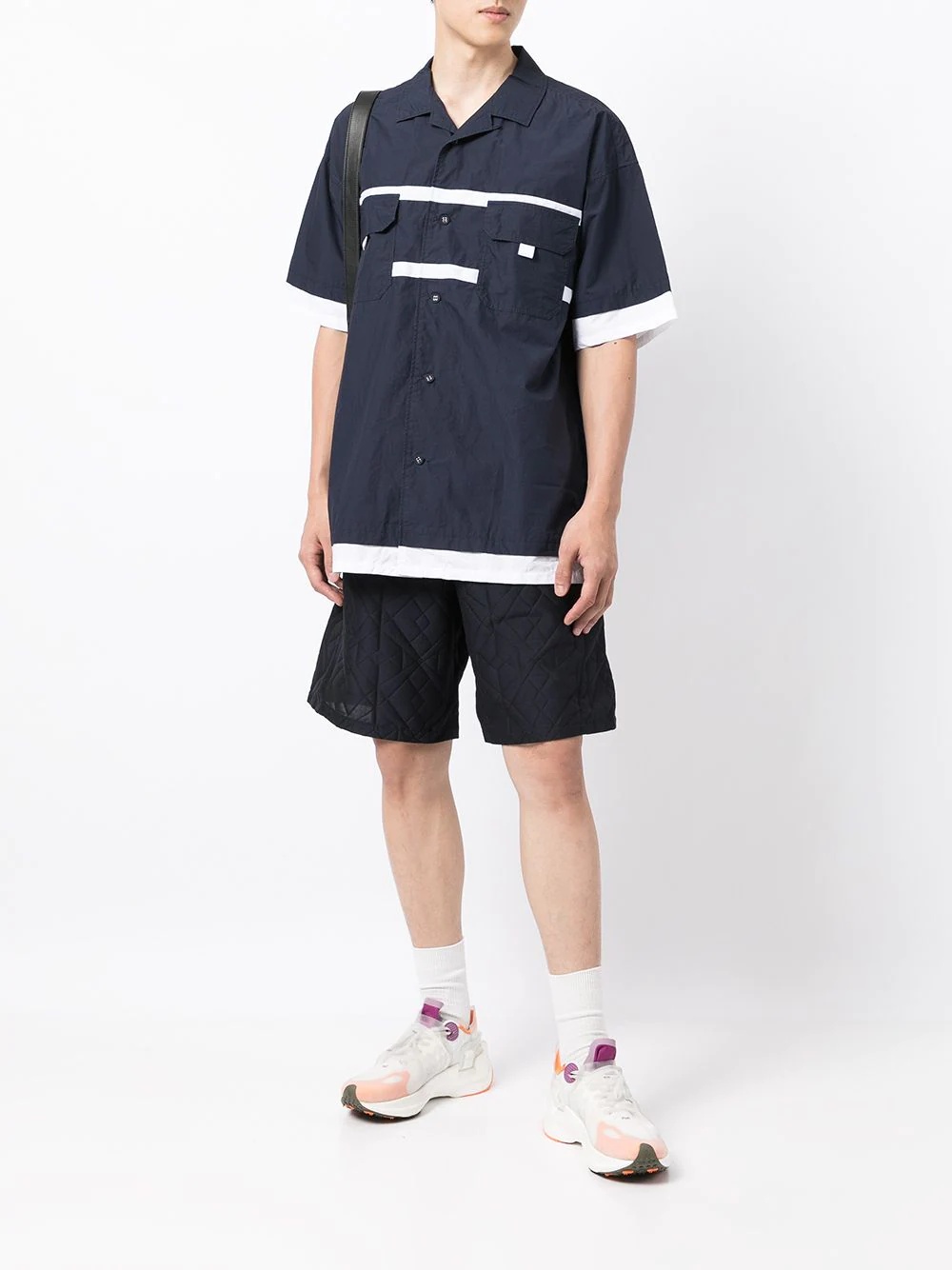 layered tape-detailing shirt - 2