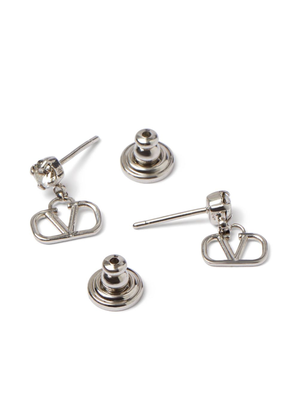 VLogo Signature crystal drop earrings - 4