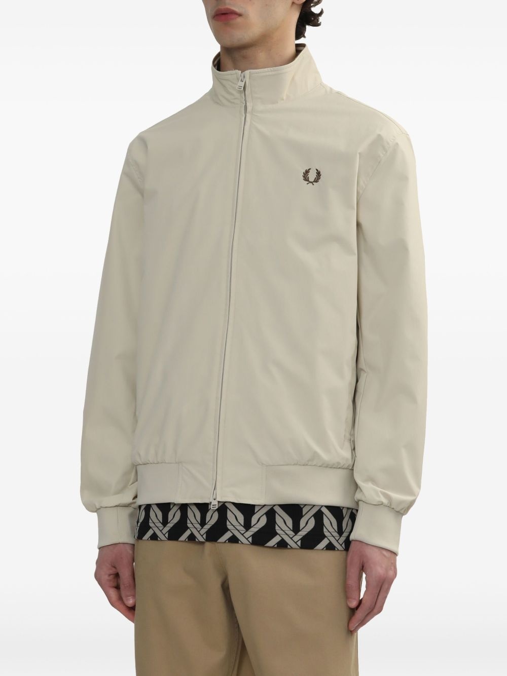 logo-embroidered bomber jacket - 3