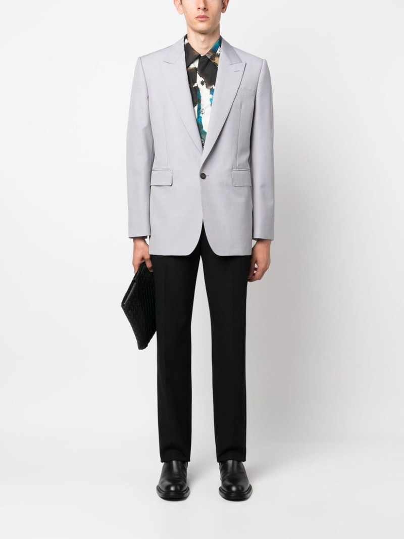 Alexander McQueen peak-lapels single-breasted blazer outlook