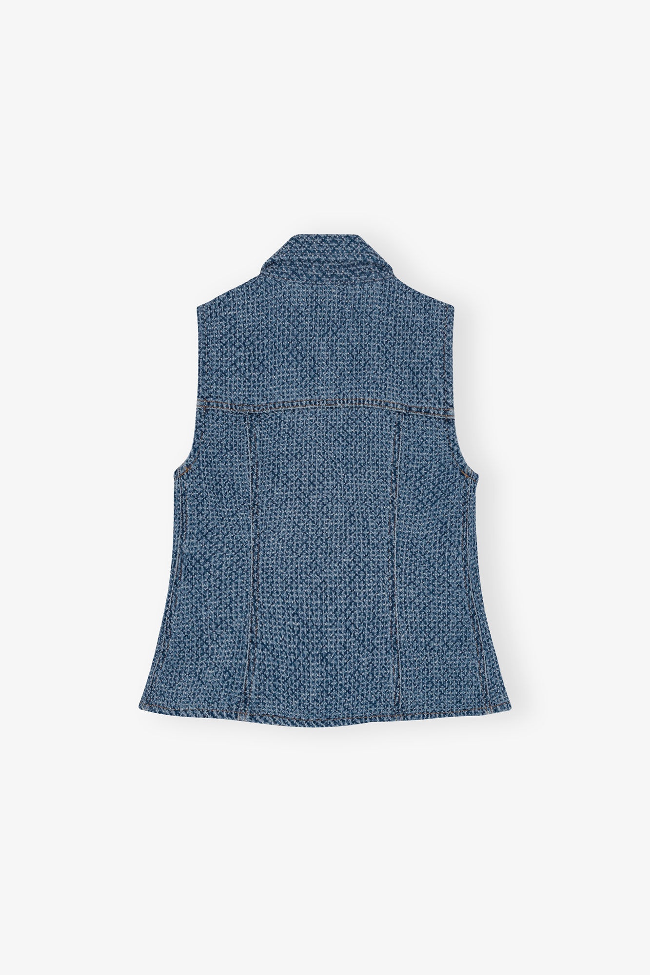 BLUE FLUFFY DENIM FITTED TOP - 6