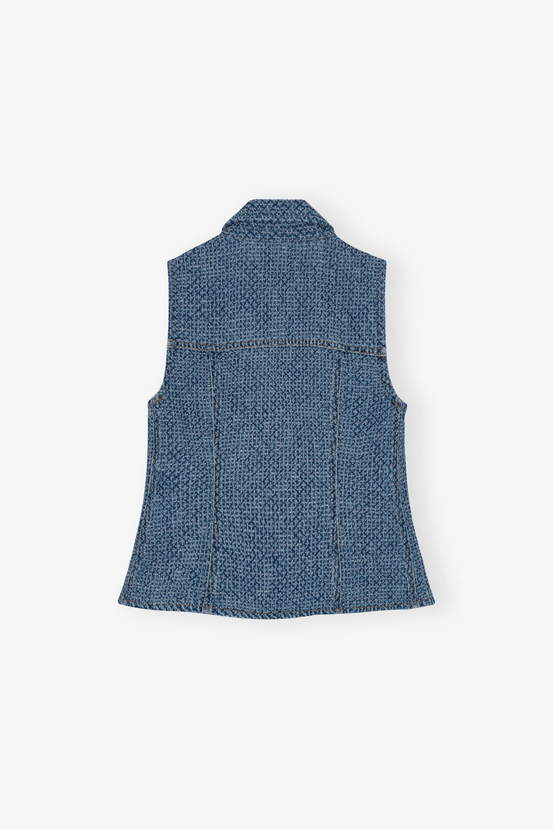 BLUE FLUFFY DENIM FITTED TOP 6