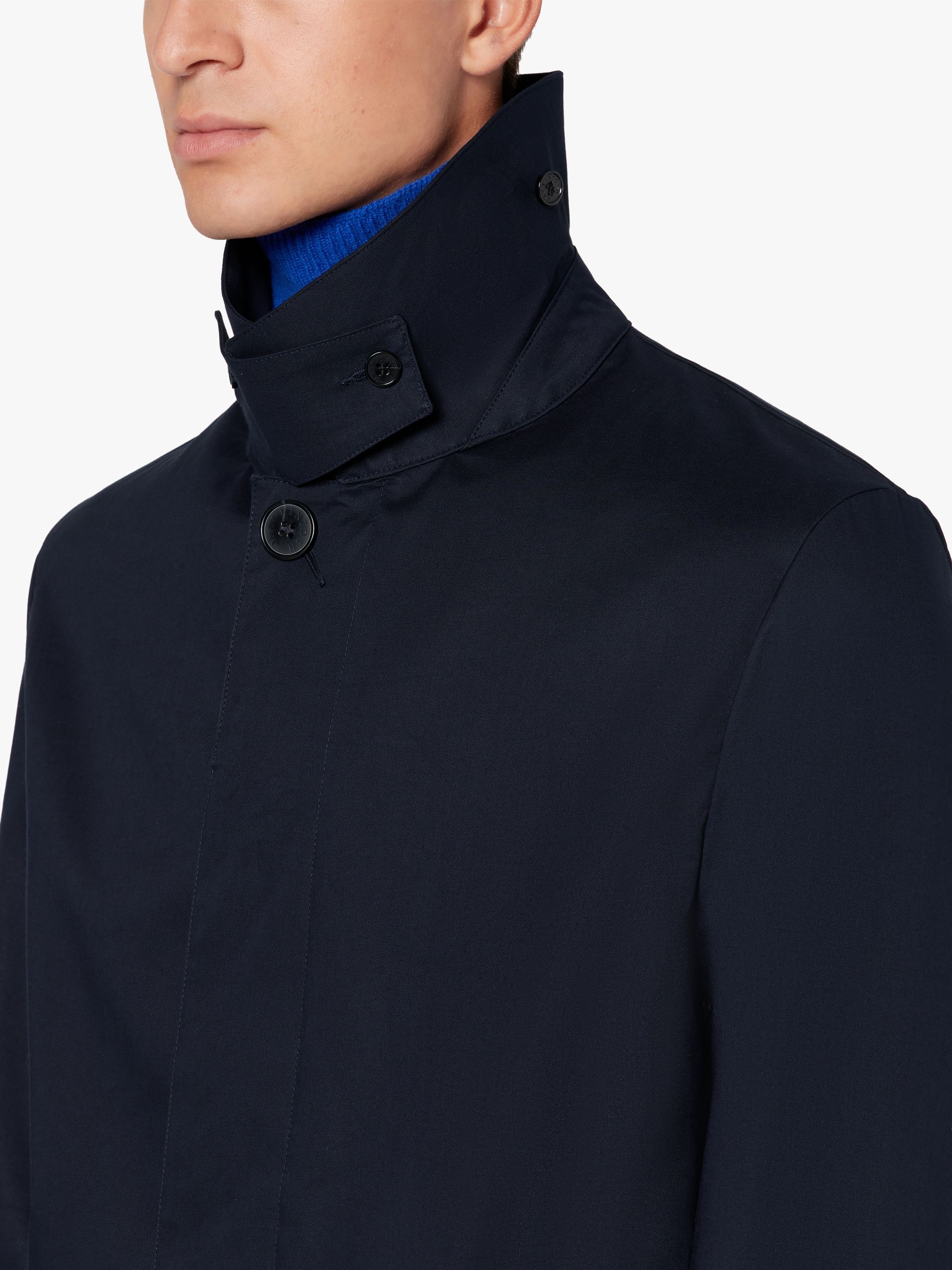 MANCHESTER NAVY RAINTEC COTTON 3/4 COAT - 5