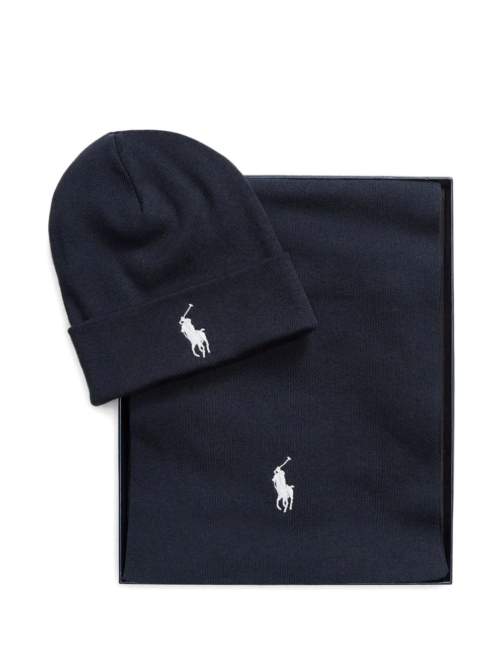 logo-embroidered hat and scarf set - 1