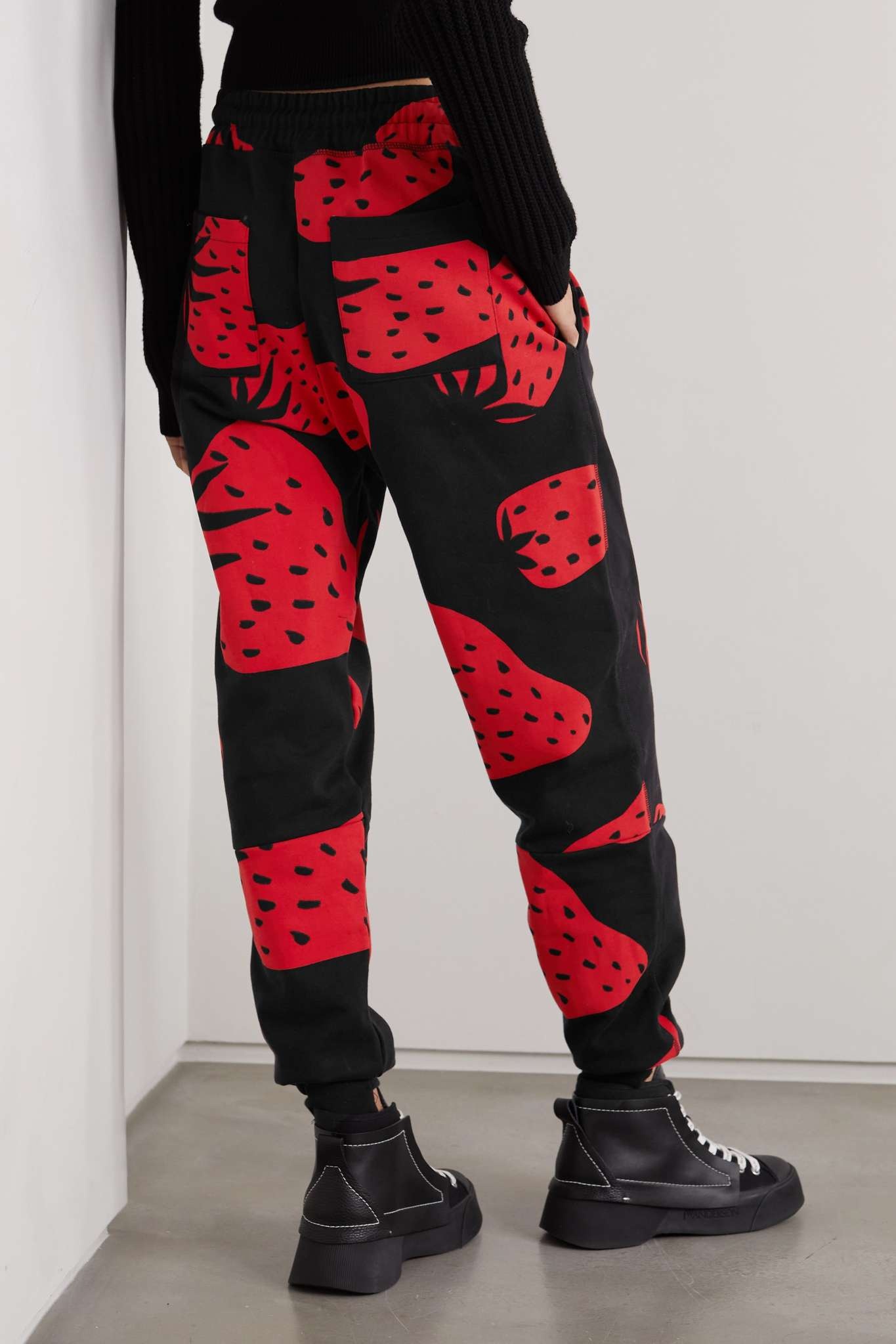 Printed jersey tapered track pants - 3