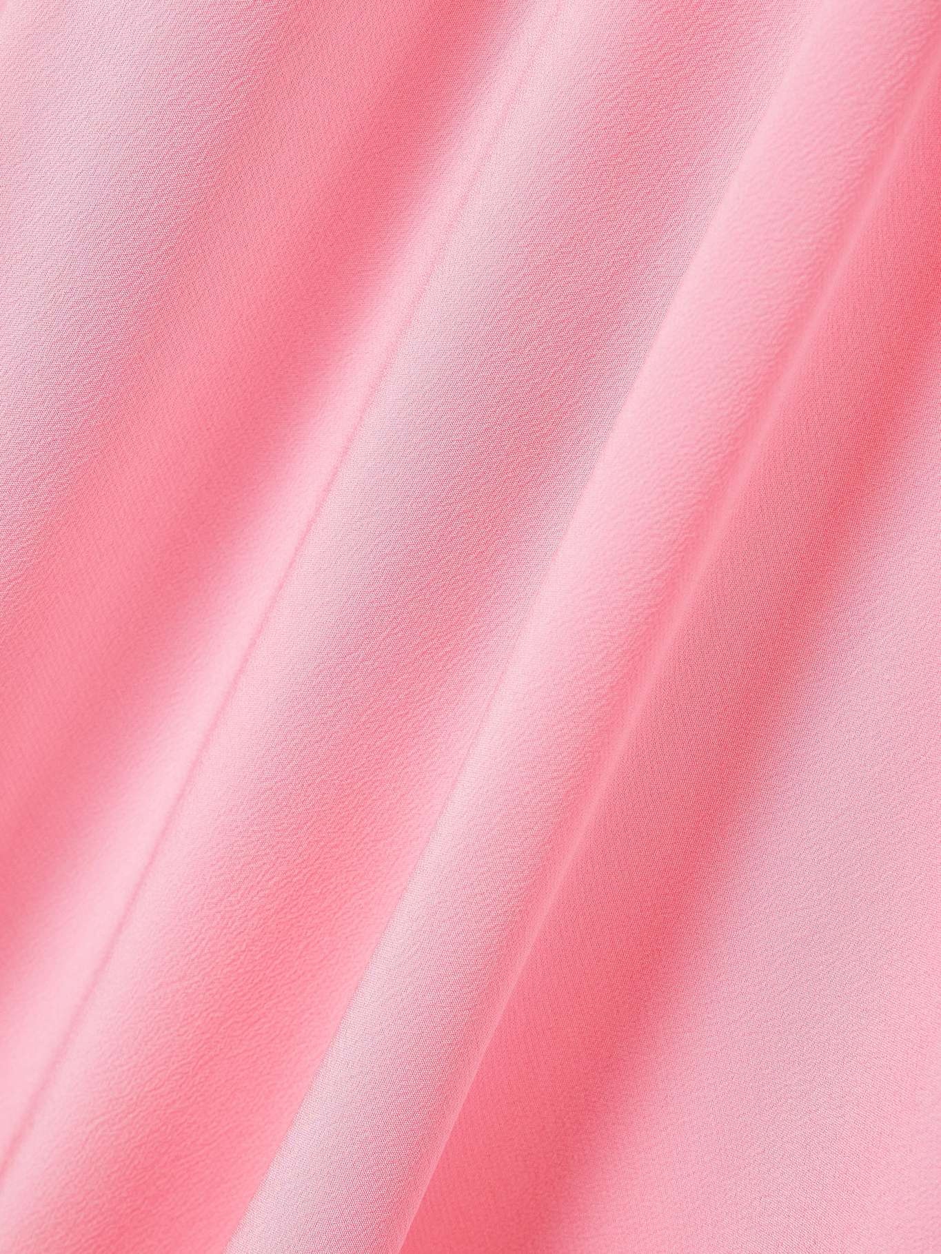 Asymmetric draped silk-crepe midi dress Pink - 4