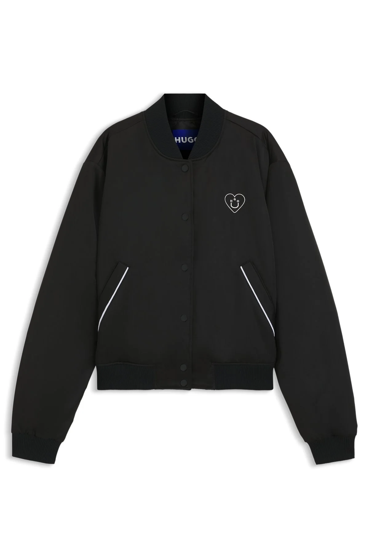 PADDED VARSITY-STYLE JACKET WITH HAPPY HUGO LOGOS - 1