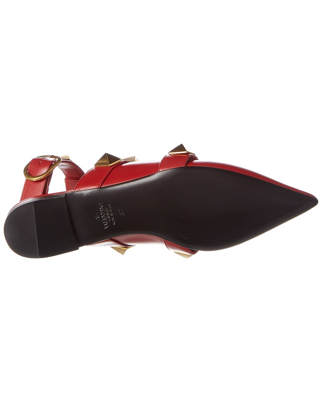 Valentino Roman Stud Leather Ankle Strap Flat - 4