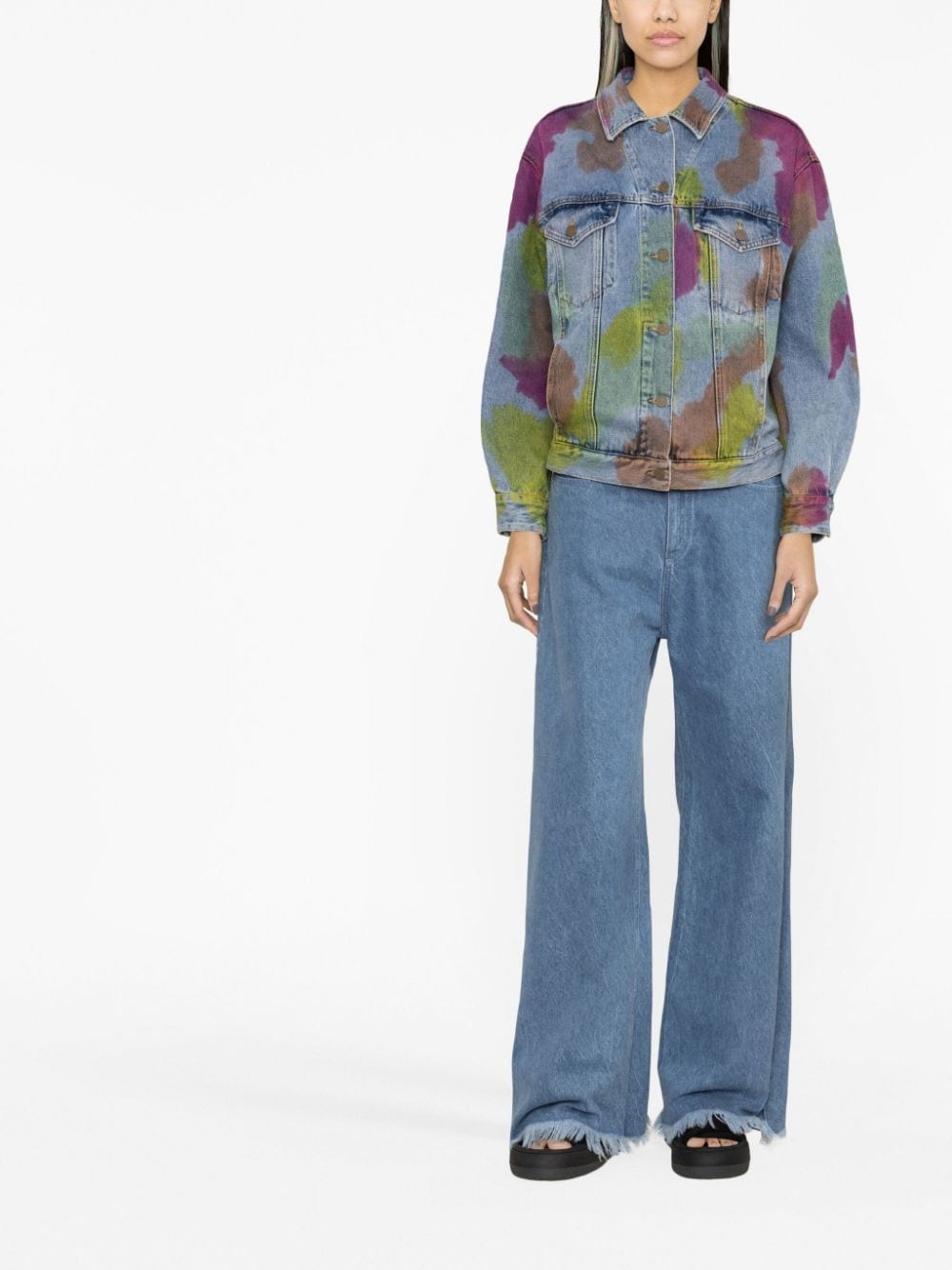 tie-dye denim jacket - 2