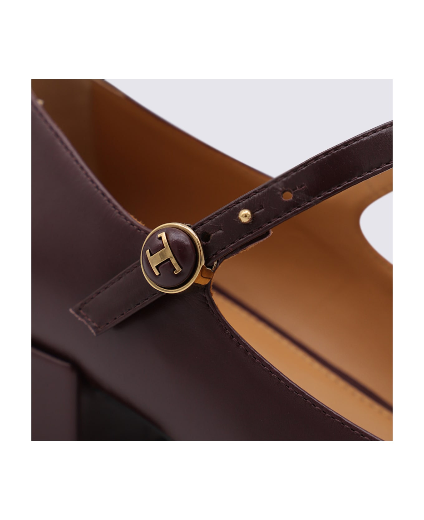 Burgundy Leather Pumps - 4