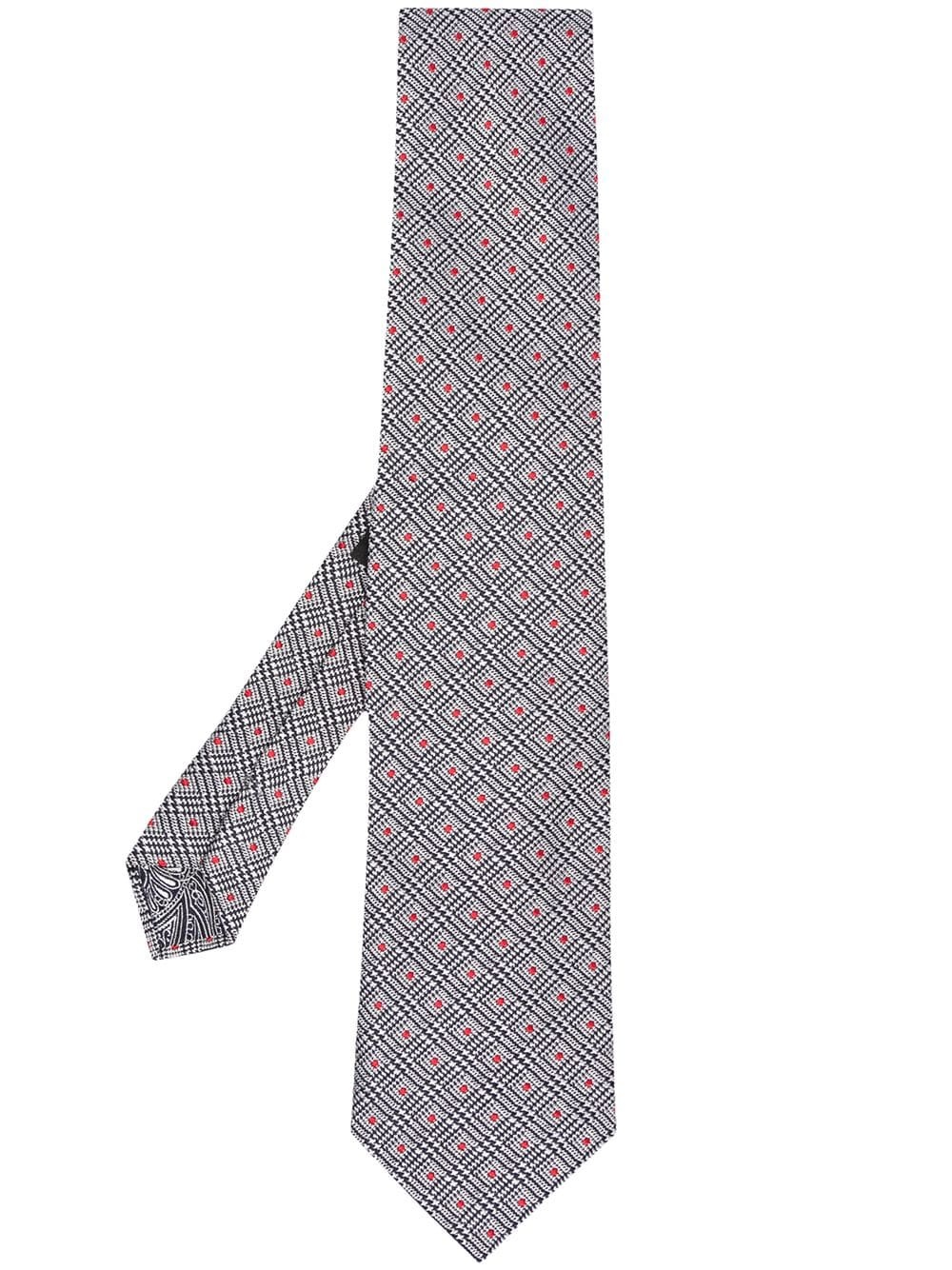 dot-jacquard silk tie - 1