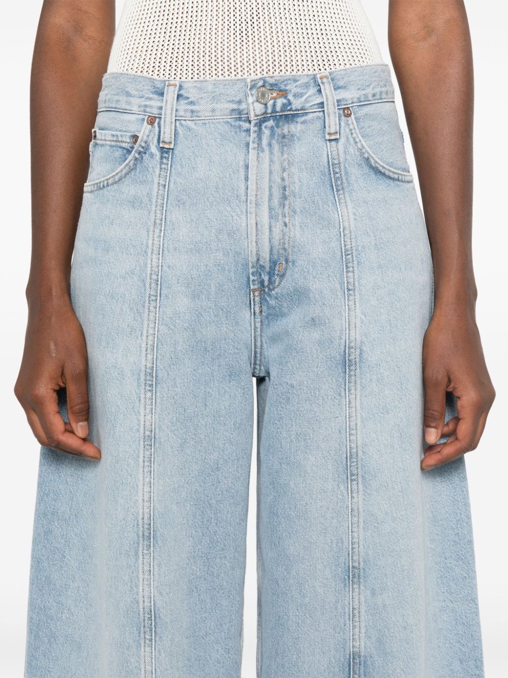 vertical-seamed jeans - 5