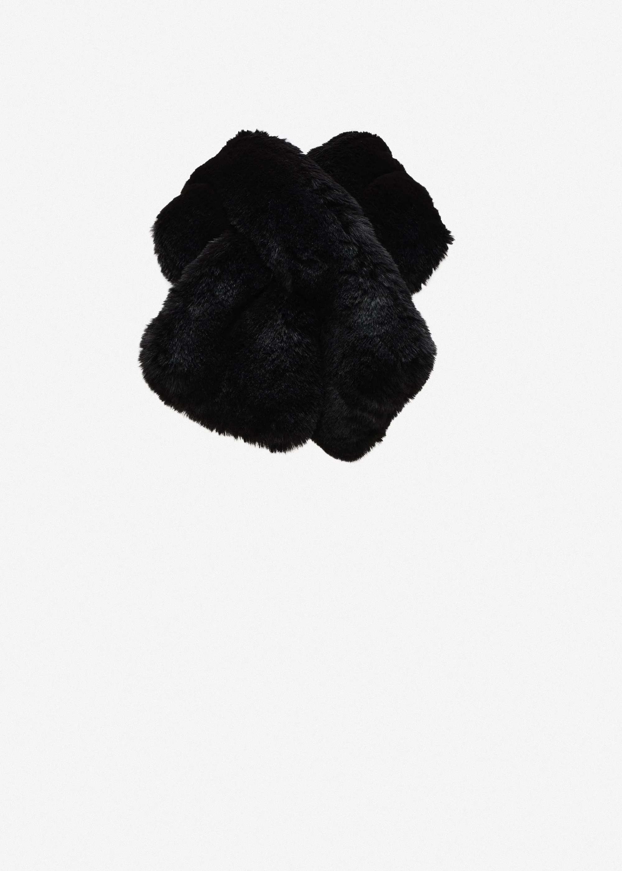 Faux fur pull-through stole in black - 1